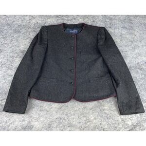 New Vintage Whip O Will Blazer Women's 12/13 Gray‎ Burgundy Career Classic Lined